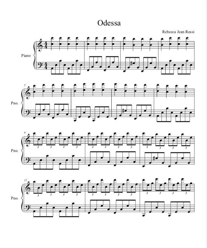 Odessa Sheet Music (Digital Download)