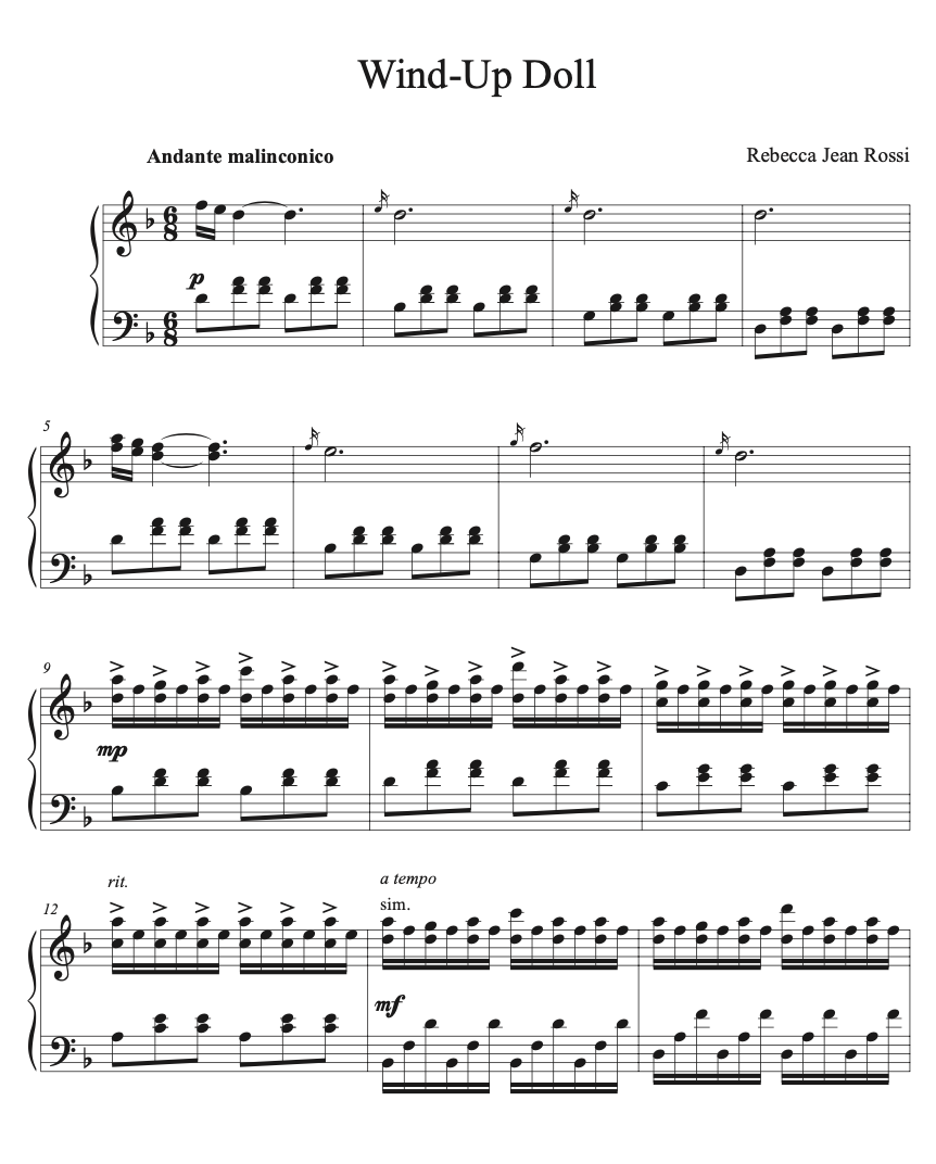 Wind-Up Doll Sheet Music (Digital Download)