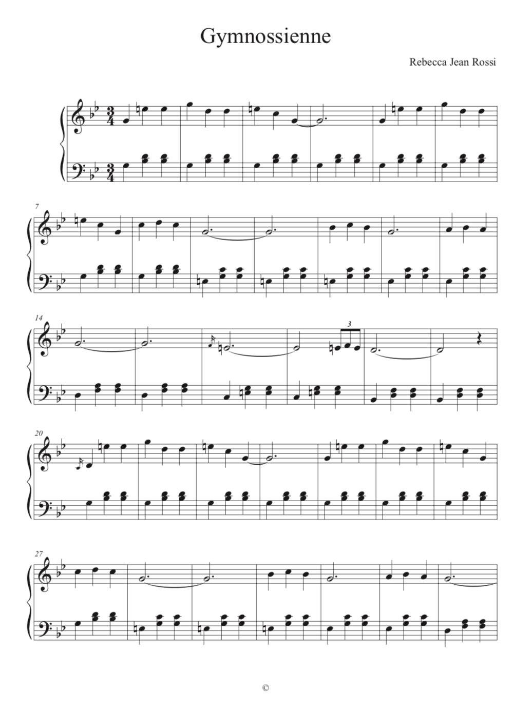 Gymnossienne Sheet Music (Digital Download)