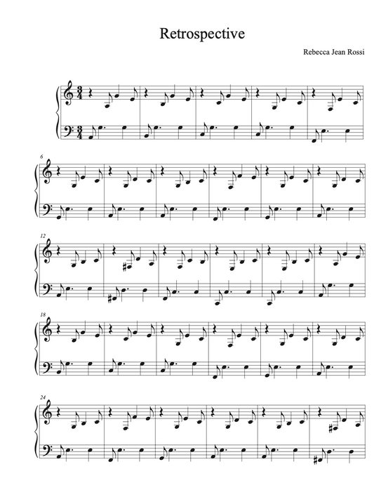 Retrospective Sheet Music (Digital Download)