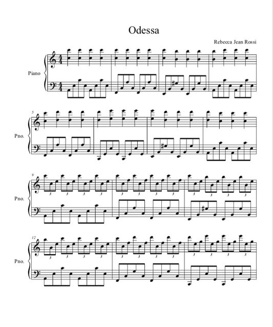 Odessa Sheet Music (Digital Download)